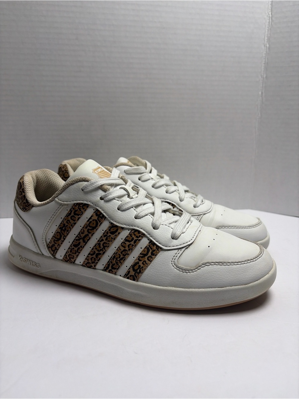 K-Swiss Women’s Court Pro Curves Leopard Print White Sneakers Size 9